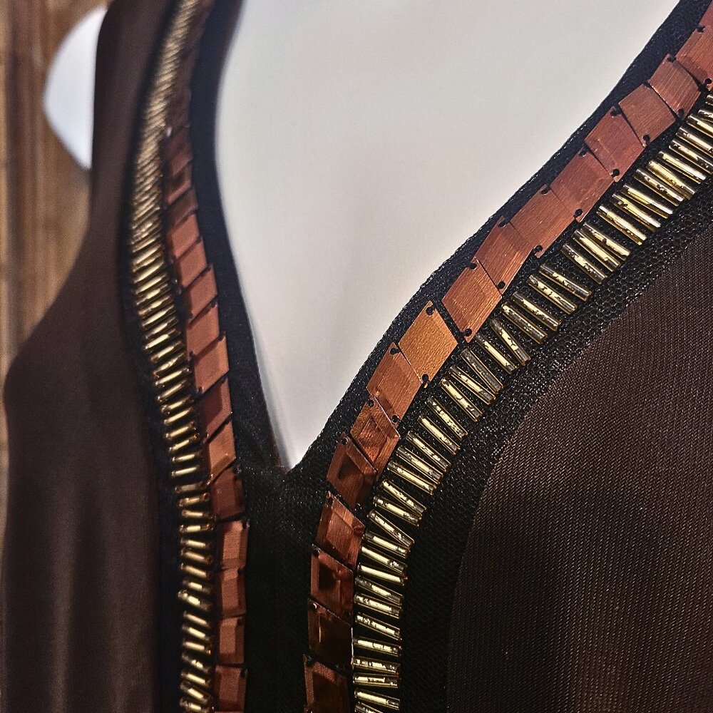 Beaded Maxi Dress Abstract, Artsy – by Madison Leigh Size 6 - Picture 3 of 7